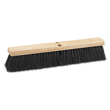 Floor Brush Head, 18" Wide, Black, Medium Weight, Polypropylene Bristles (12/Case)-Boardwalk-T-Ray Specialties