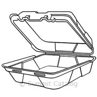 1 Compartment Hinged Foam Container