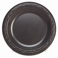 6" Laminated Black Foam Plate (1000/Case)-Genpak-T-Ray Specialties